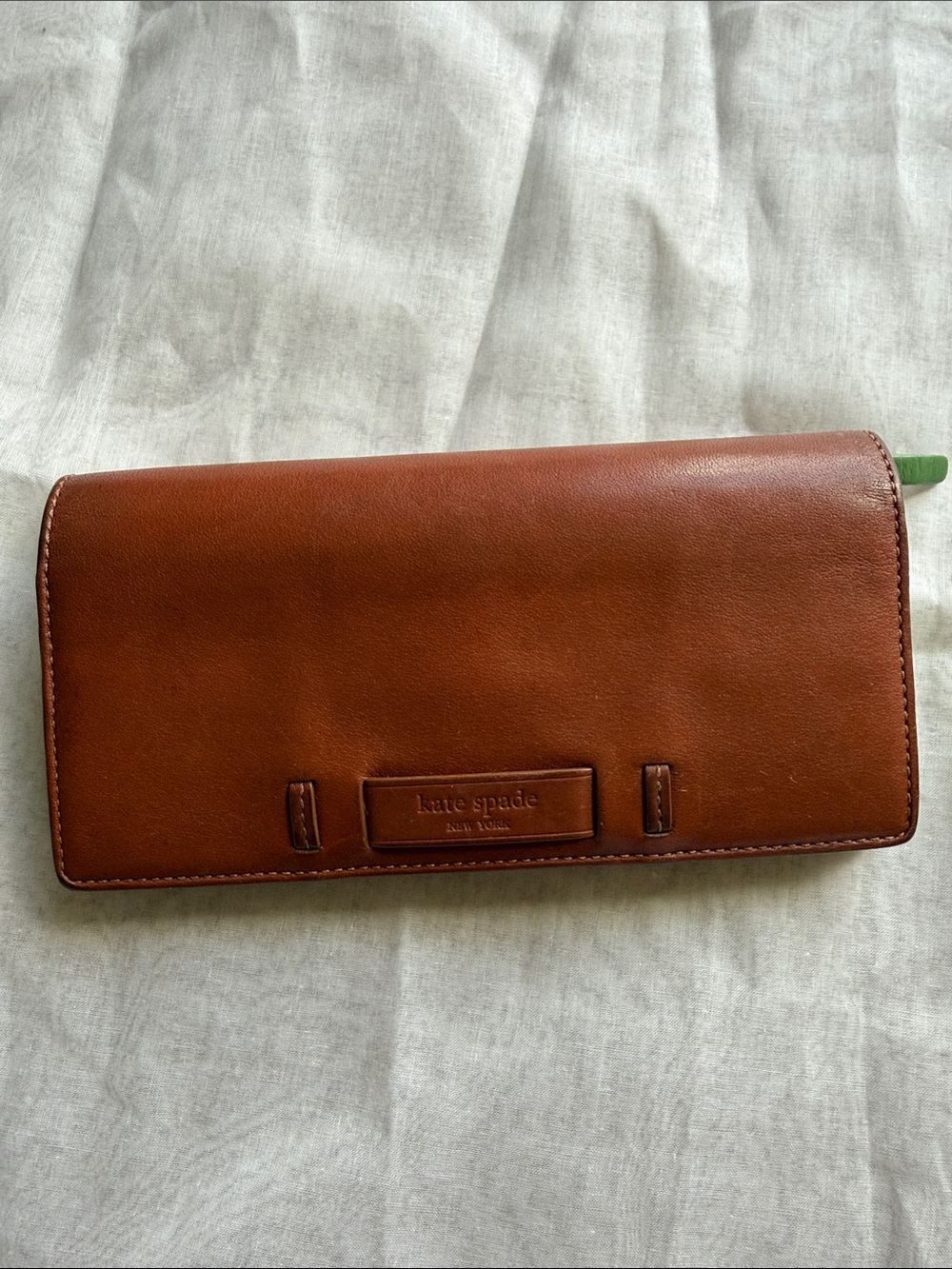 kate spade vintage tan leather continental wallet